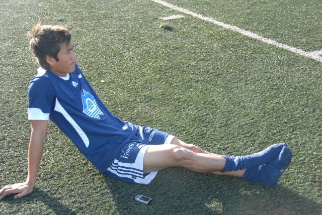 Nirut Mjøs skada på sidelinga i Eidsvåg. 