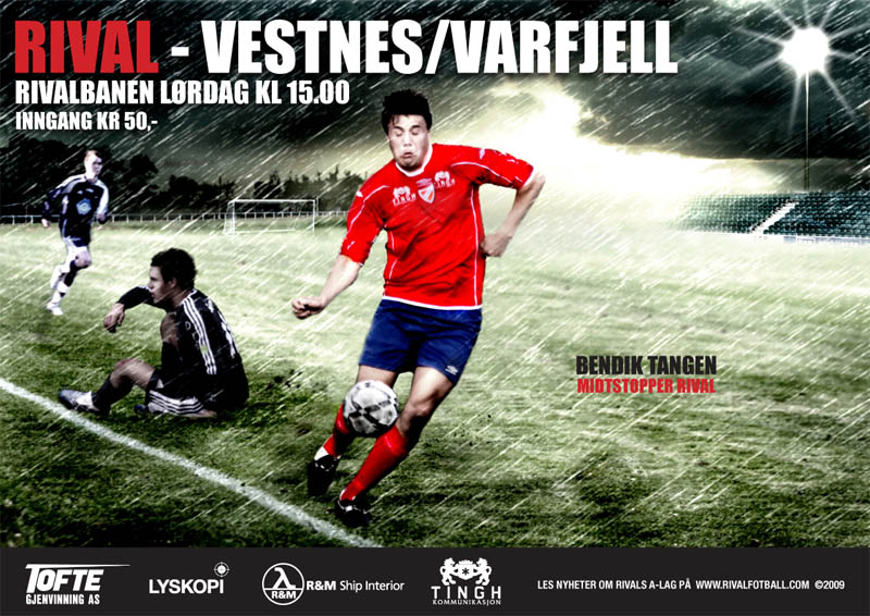 Slik marknadsfører Rival kampen. (Foto: rivalfotball.com)